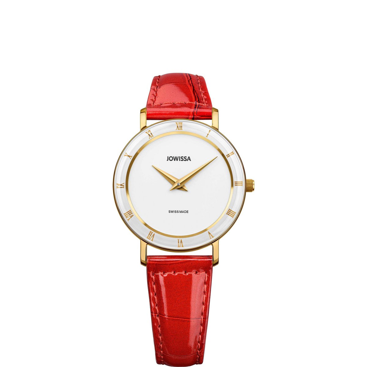 ženski sat, crveni remen sat, sat s rimskim brojevima, klasični ženski sat, zlatni sat za žene, bijeli brojčanik sat, Roma Jowissa J2.282.M, modni ženski sat, Swiss made women's watch, sat s kožnim remenom, poklon za curu, poklon za mamu, poklon za ženu, luksuzan ženski sat, sat kao nakit, sat Split, ženski sat webshop, online narudžba satova, sat s krokodil uzorkom, statement sat, klasičan sat s modernim twistom, ZAYA satovi