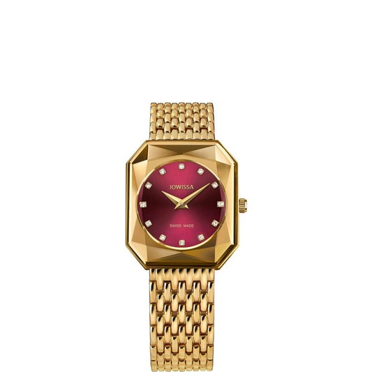 ZAYA x Jowissa – Švicarski sat Facet Radiant (Gold / Bordeaux Red)