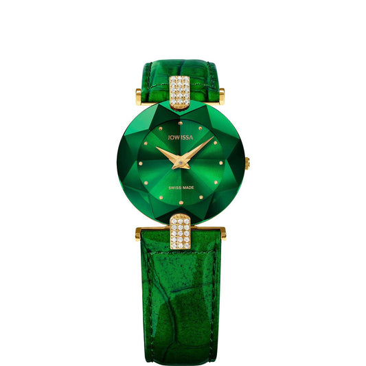 ženski sat, zlatni ženski sat, zeleni sat za žene, emerald green sat, švicarski ženski sat, sat s cirkonima, fashion sat, luksuzni sat, sat s kožnim remenom, sat s dijamantnim rezom, Facet Strass J5.244.M, Jowissa satovi, premium ženski sat, poklon za curu, poklon za ženu, poklon za mamu, poklon za godišnjicu, sat za večernji outfit, modni dodatak s karakterom, Swiss made women's watch, elegantni sat, sat s krokodil uzorkom, sat Split, ženski sat Hrvatska, ZAYA satovi, online narudžba satova, sat kao nakit,