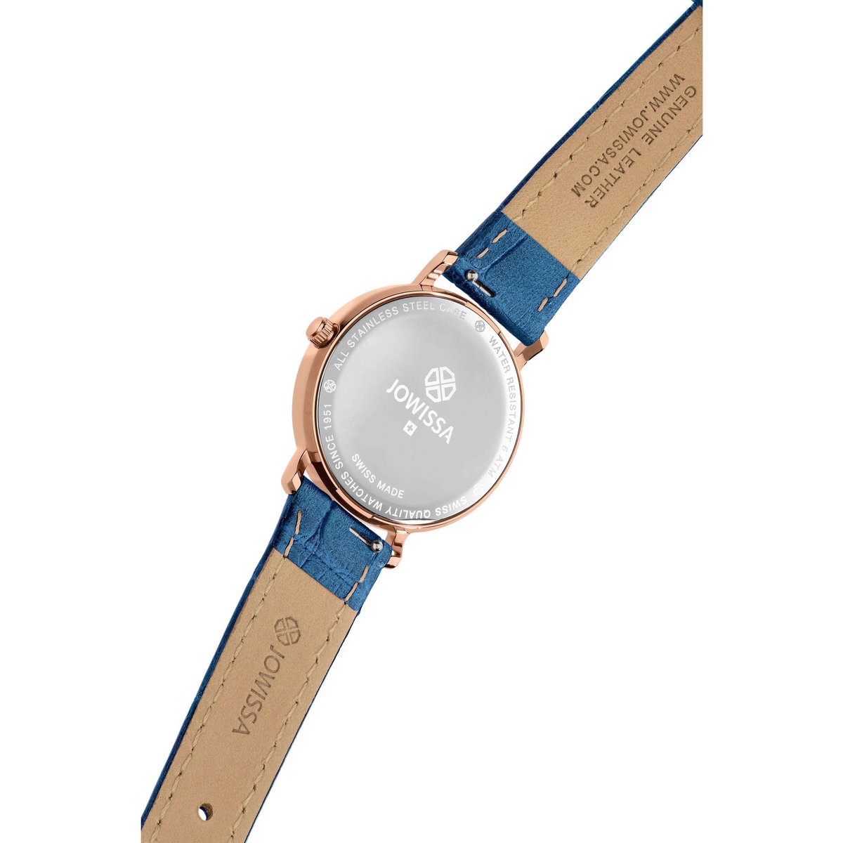 ZAYA x JOWISSA 🇨🇭 Aura – švicarski ženski sat s plavim brojčanikom i rose gold kućištem