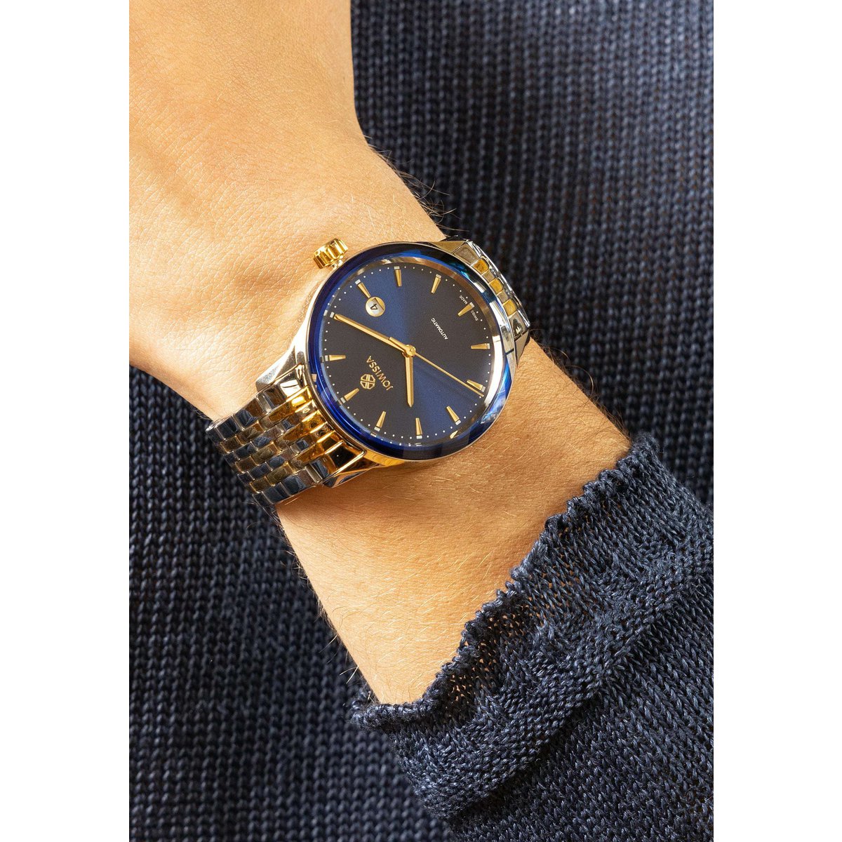 ZAYA x Jowissa 🇨🇭 – Švicarski automatski sat Virtuo (Steel / Gold / Blue)