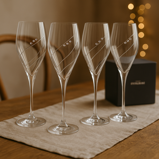 ZAYA x Swarovski ✨ Kristalne čaše za prosecco - Set 4 komada