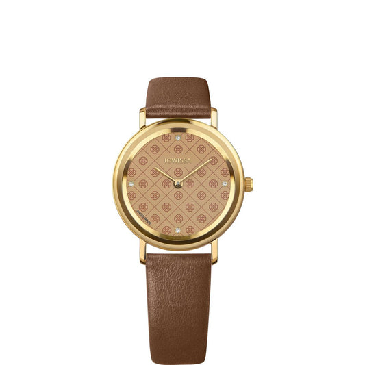 ZAYA x Jowissa – Švicarski sat AnWy (Gold / Brown)
Regular price €169,00 EUR  Sale price €119,00 EUR AKCIJA!
Taxes included. Shipping calculated at checkout.

Količina
[ – ] 1 [ + ]
Dodaj u košaricu

Buy with
More payment options

⌚ AnWy – ZAYA retro chic ženski sat s logotip brojčanikom i kožnim remenom (Swiss Made)
Kao da je izvučen iz vintage kolekcije modne ikone – AnWy J6.229.M donosi spoj elegancije i povijesti u modernom izdanju. Brojčanik s logotip uzorkom inspiriran je bogatom poviješću brenda Jowi