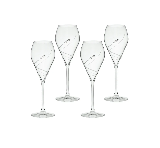 ZAYA x Swarovski ✨ Kristalne čaše za prosecco - Set 4 komada