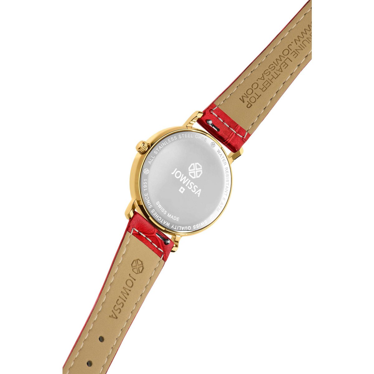 ZAYA x Jowissa 🇨🇭 – Švicarski ženski sat Roma (Gold / White / Red)