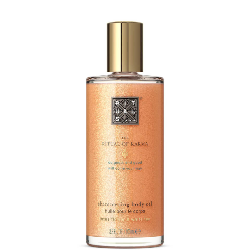 Rituals, shimmering body oil, tijelo ulje, sjaj za tijelo, lotus &amp; bijeli čaj, Ritual of Karma, ZAYA essence, prirodno ulje, ljetni glow, mediteranski sjaj, neklasični beauty