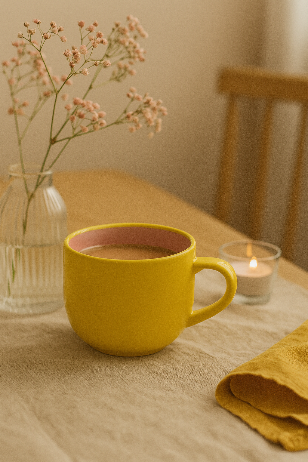 velika keramička šalica, šalica za kavu 750ml, pink i žuta šalica, statement mug, šarena šalica za poklon, zaya posuđe, mondex poljska 🇵🇱, cozy oversized mug, estetika šalice za Instagram